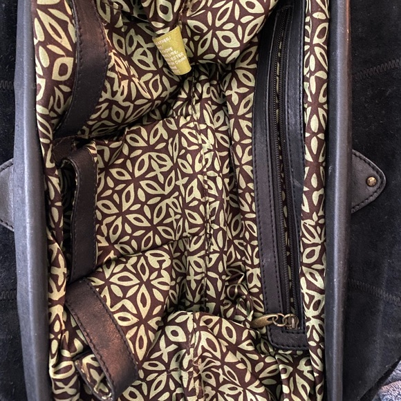 Sigrid Olsen black suede satchel. Good condition clean inside. 14” x 9” 8” drop. - Picture 5 of 8